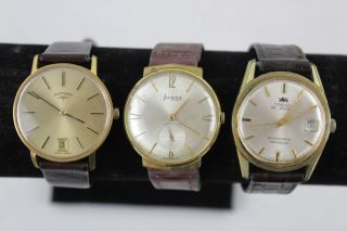3 X Vintage Gents Wristwatches Hand - Wind Automatic Inc.  Accurist,  Rotary