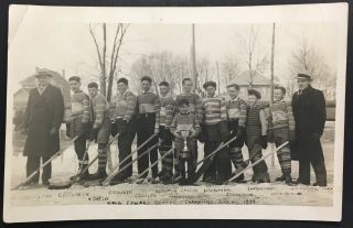 1934 King Edward School Champions Hockey Team Photo Vintage Antique Picture