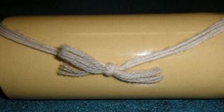 Antique Vintage Yellow Stoneware Crock Rolling Pin Collectible With Rope Hanger 3