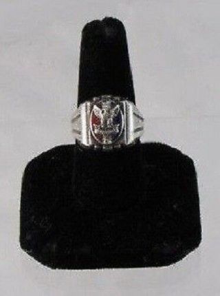 Vintage Sterling Silver Eagle Scout Ring Marked R Sterling Size 9