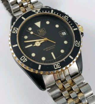 Vintage Mens Tag Heuer Professional 200m Sub Diver 980.  029 Quartz Watch - Repair