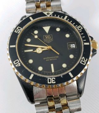 Vintage Mens Tag Heuer Professional 200m Sub Diver 980.  029 Quartz Watch - Repair 3
