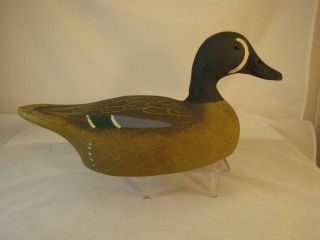 Ron Koch Wisconsin V Marked Detail Carved Drake Bluewing Teal Duck Decoy