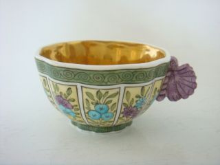SPODE PORCELAIN RARE BUTTERFLY HANDLE CABINET CUP & SAUCER - PATTERN 2154 C1810 6