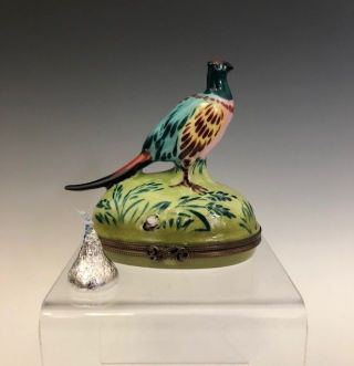 Limoges France Peint Main Tiffany & Co Porcelain Pheasant Trinket Box Rare