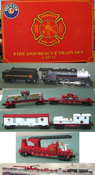 Lionel Fire And Rescue Train Set 6 - 31715 Nos Very Rare Set