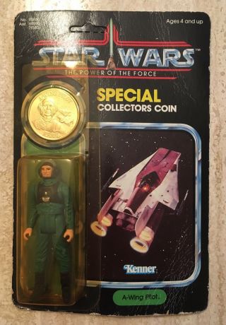 Star Wars Kenner Power Of The Force A - Wing Pilot Potf Last 17 Vintage