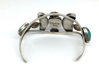 Vintage Navajo Native American handmade sterling silver Turquoise cuff bracelet 10