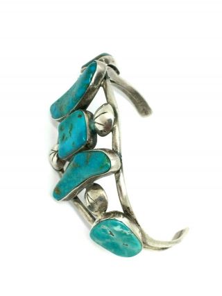 Vintage Navajo Native American handmade sterling silver Turquoise cuff bracelet 7