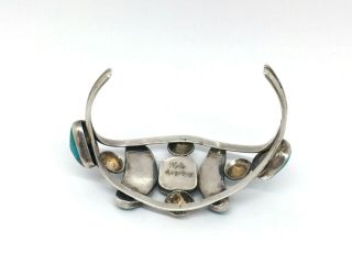 Vintage Navajo Native American handmade sterling silver Turquoise cuff bracelet 8
