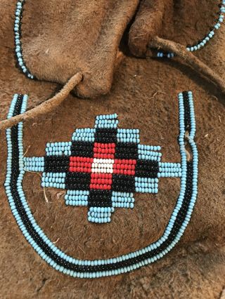 Vintage Native American beaded moccasins slippers deer skin 2