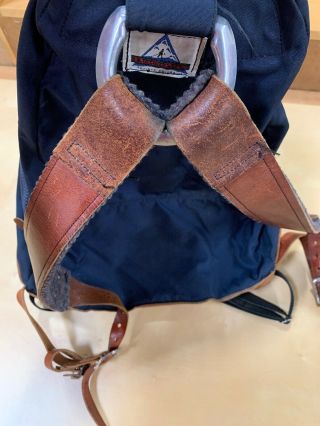 Vtg 60 ' s 70 ' s HOLUBAR BOULDER Co.  Navy Blue Nylon Leather Day Pack Backpack USA 5