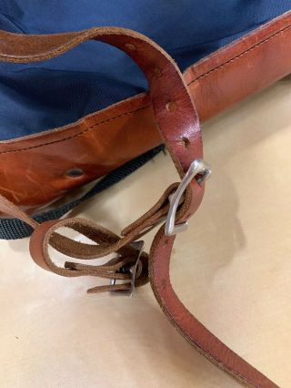 Vtg 60 ' s 70 ' s HOLUBAR BOULDER Co.  Navy Blue Nylon Leather Day Pack Backpack USA 6