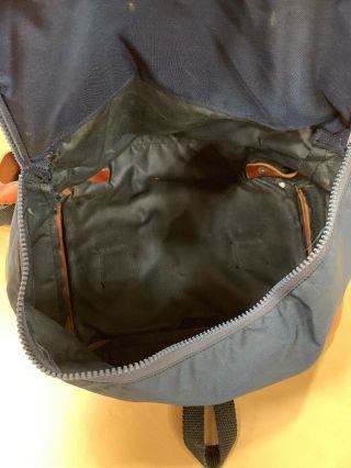 Vtg 60 ' s 70 ' s HOLUBAR BOULDER Co.  Navy Blue Nylon Leather Day Pack Backpack USA 8