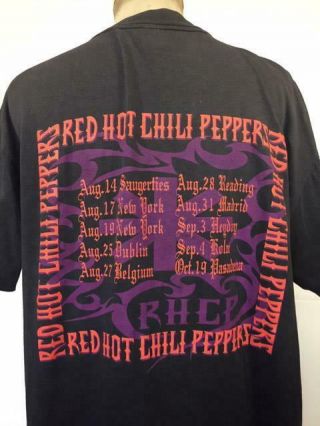 VINTAGE 90 ' S THE RED HOT CHILLI PEPPERS CONCERT TOUR T SHIRT XL 1994 NR 7