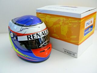 Romain Grosjean Signed Ing Renault F1 2009,  Rare 1/2 Half Scale Helmet Formula 1