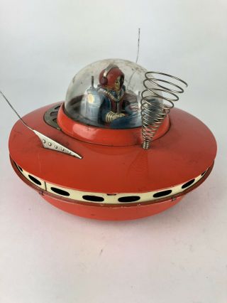 Vintage Cragstan Flying Saucer - UFO Tin Toy - 1950 Ko Yoshiya Japan Space Ship 7