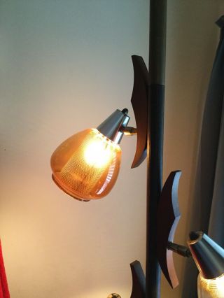 Vintage Tension Pole Floor Lamp Mid Century Modern Light Atomic 50s 60s