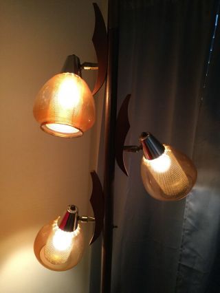 Vintage TENSION POLE FLOOR LAMP mid century modern light atomic 50s 60s 2