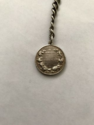 Antique Silver Watch Chain With Medal Of Jutland 1916 4