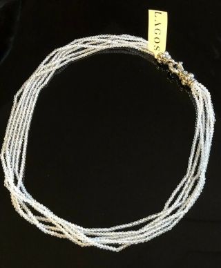 Nwt Lagos Sterling Silver Icon White Moonstone Multi - Strand Beaded Necklace Rare