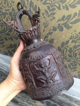 Bell Buddha Thai Chime Garuda Dragon Wind Clapper Temple Naga Flower Vintage Art