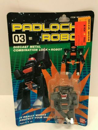 Rare Vintage Bandai Padlock Robot Diecast Figure In The Package