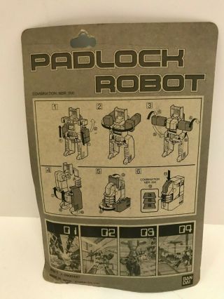 Rare Vintage Bandai Padlock Robot Diecast Figure In The Package 2