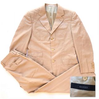Gucci Classic Tan Beige Two Piece Suit Blazer 38r Pants 30” X 30” Vtg 00’s