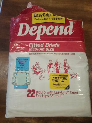 16 Vintage Adult Baby Diapers Depend Fitted Briefs Plastic Backed Crinkly Medium
