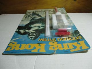 Vintage 1976 King Kong Twin Towers Drinking Straw Unpunched MEGO 5
