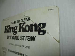 Vintage 1976 King Kong Twin Towers Drinking Straw Unpunched MEGO 9