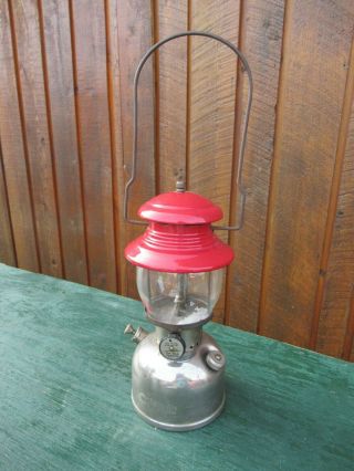 Vintage Coleman Lantern Red Chrome Model 200 Made In Canada Dated 2 57 1957