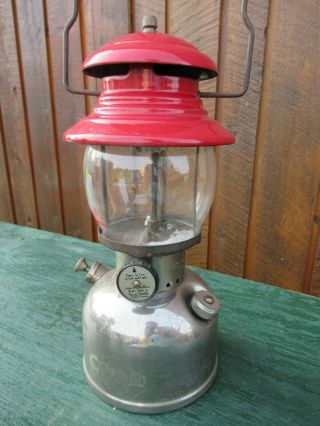 Vintage Coleman Lantern RED CHROME Model 200 Made in Canada Dated 2 57 1957 3