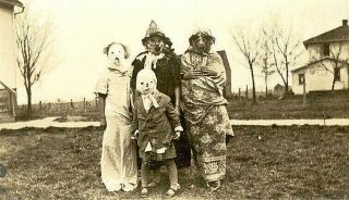 Creepy Old Halloween Photo Vintage Homemade Scary Costumes - 17 " X22 " Print - 00199