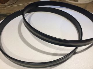 Vintage Ludwig 22” Wood Bass Drum Hoops Black With Gray Inlay.