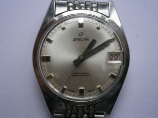 Vintage Gents Wristwatch Enicar Automatic Watch Spares Ar 1145 Swiss