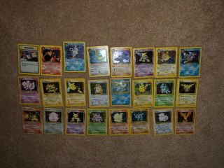 OLD Vintage Pokemon Cards QTY 24 - Holo,  Many Non - Holo - 3