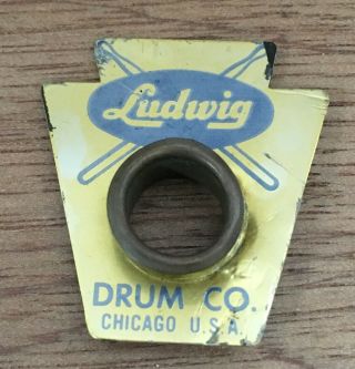 Ludwig 50s 60s Vtg Transition Badge Logo Snare Drum Emblem Blue Brass W/ Grommet