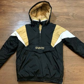 Vintage Orleans Saints Nfl Pro Line Youth Large Starter Puffer Jacket 90s