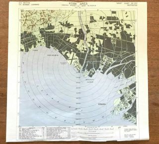 1945 Xxi Bomber Command Kobe Area,  Japan Target Chart No.  26a 16 " X 16 "