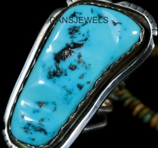 Old Pawn Vintage NAVAJO Sleeping Beauty Turquoise Sterling HUGE Mens Ring 13.  5 5