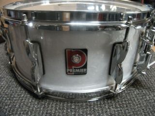 Vintage Premier Snare Drum W/ Yamaha Heads.  Wmp Wrap.  14 " X 5.  5 " Wood Shell.