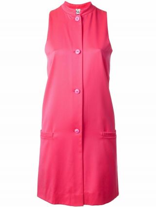 1985 Stephen Sprouse Vintage Neon Pink Sleeveless Dress