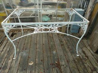 Vintage Wrought Iron Patio Table Frame Only No Glass Woodard? Salterini?