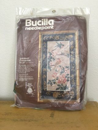 Vintage Bucilla Needlepoint Goldfinch 4289