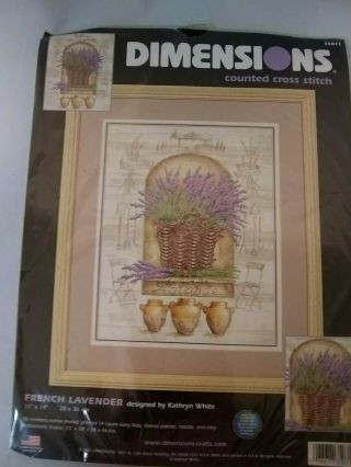 Dimensions Cross Stitch French Lavender 11 " X14 " Vintage