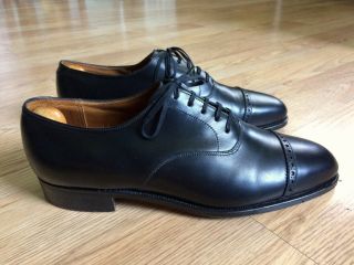 Vintage & Lingwood English Black Leather Oxfords Dress Shoes 8e
