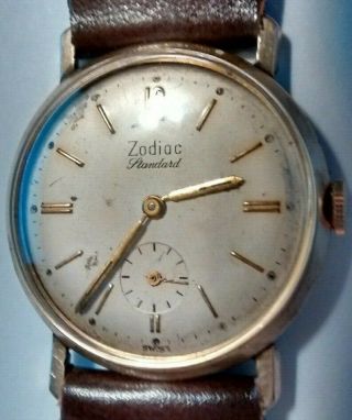 Old Vintage Zodiac 17 Jewel Wrist Watch Runs