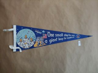 Vintage Apollo 11 First Moon Landing Felt Pennant 1969 50th Anniversary Nasa 4